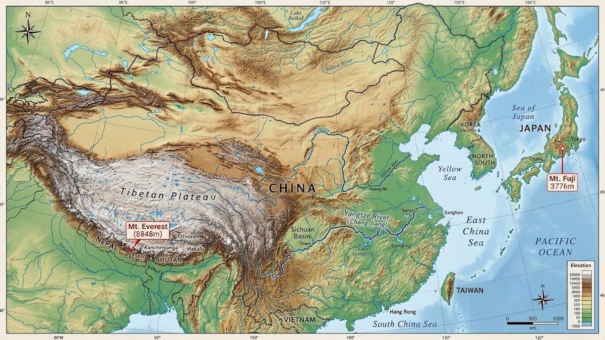 East Asia Physical Map Quiz: Questions, Answers & Practice Quiz