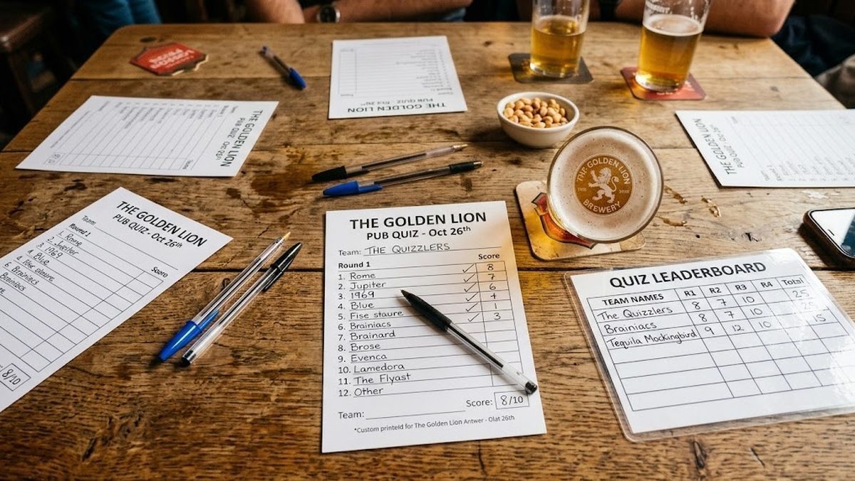 Quiz Night Answer Sheets: Questions, Answers & Practice Quiz
